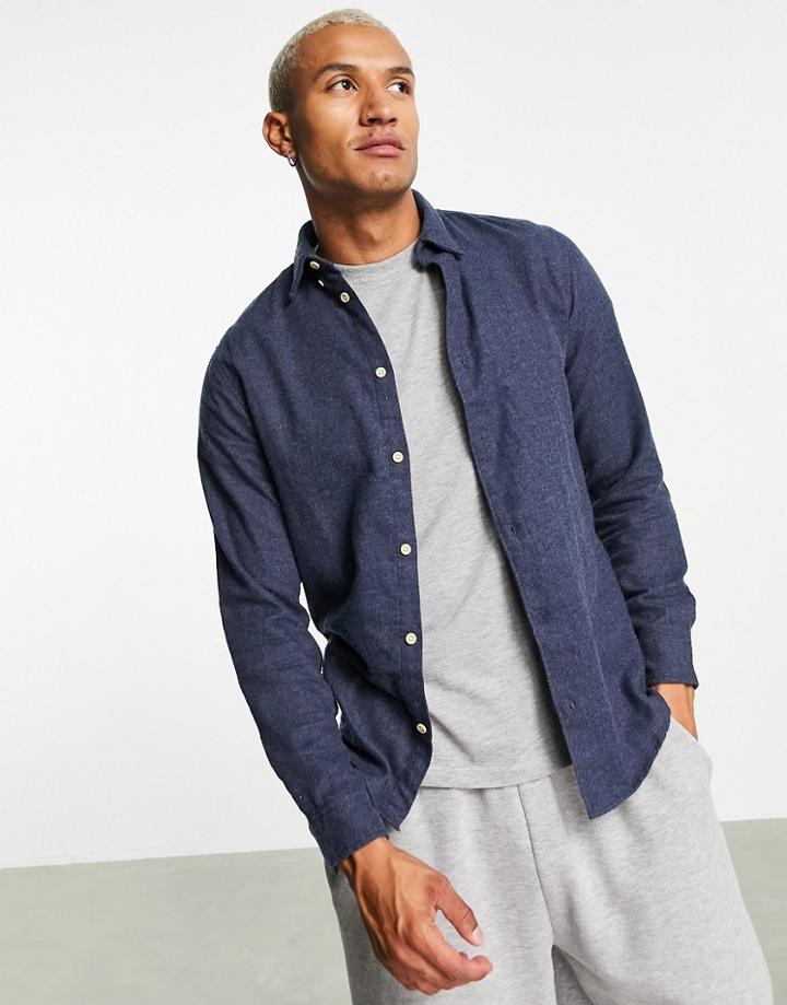 Jack & Jones Originals Brushed Check Shirt In Beige-neutral