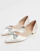 Be Mine Bridal Andi Flat Shoes With Embellishment In Ivory Satin-white