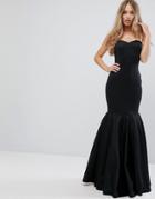 Club L Bandeau Maxi Dress With Fishtail Skirt - Black