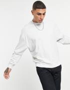 Asos Design Oversized Lightweight Sweatshirt In White