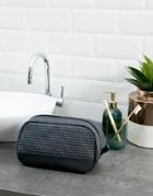 Armani Exchange All Over Logo Toiletry Bag In Black - Black