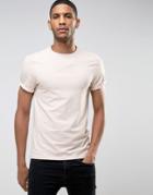 Asos Muscle T-shirt With Roll Sleeve In Pink - Pink