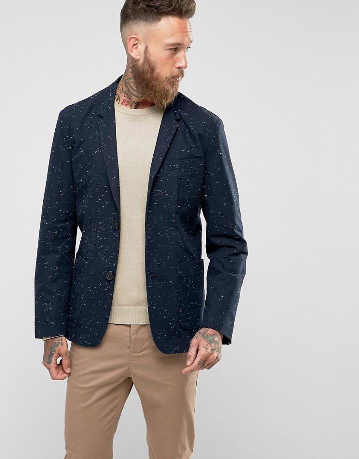 Farah Kearton Slub Blazer - Navy