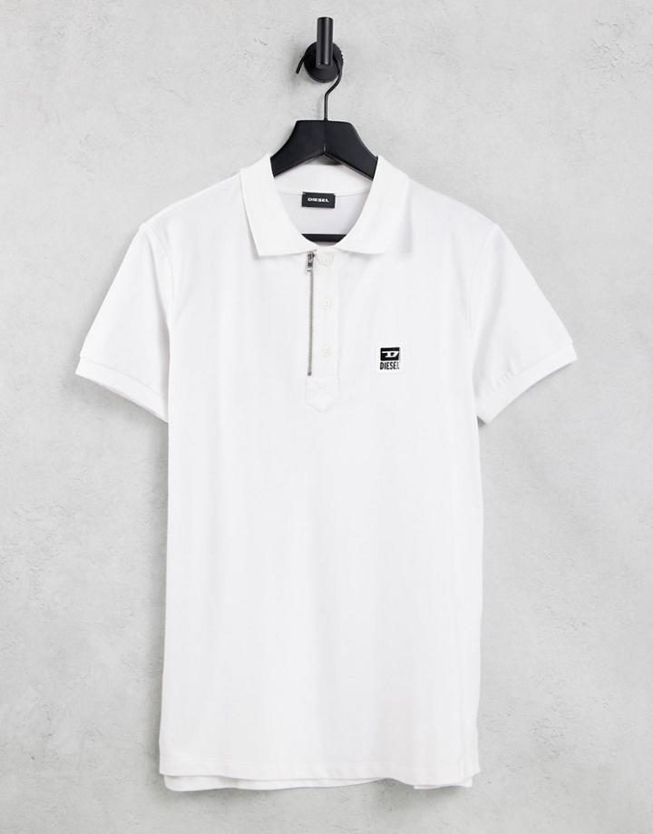 Diesel Harry Badge Logo Polo In White