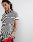 Night Addict Split Stripe Oversize T-shirt - White