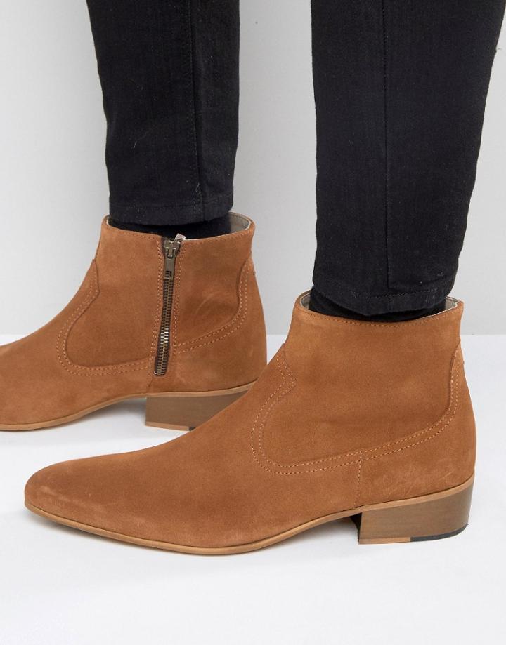 Kg Kurt Geiger Montana Suede Zip Boots - Tan