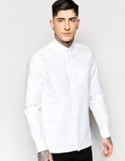 Fred Perry Laurel Wreath Oxford Shirt In Slim Fit With Pocket In White - White