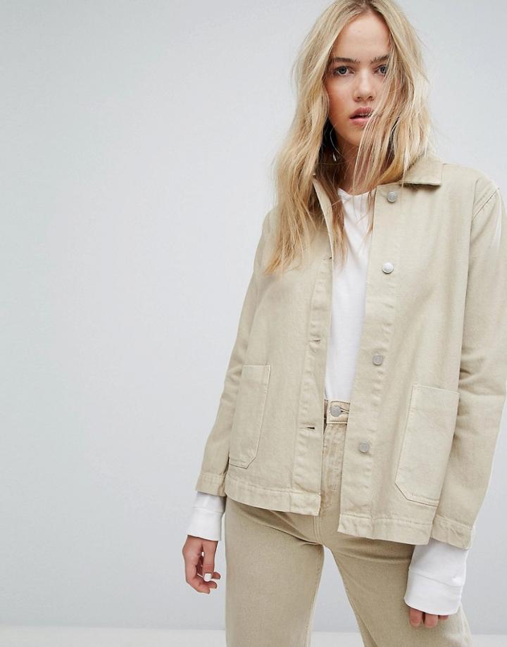 Weekday Denim Coach Jacket - Beige