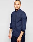 Dickens And Browne Poplin Diamond Print Shirt - Blue