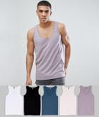 Asos Design Tank 5 Pack Multipack Saving - Multi