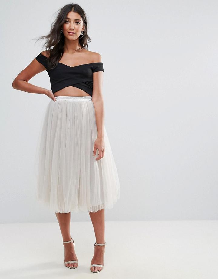Oh My Love Tutu Midi Skirt - Gray