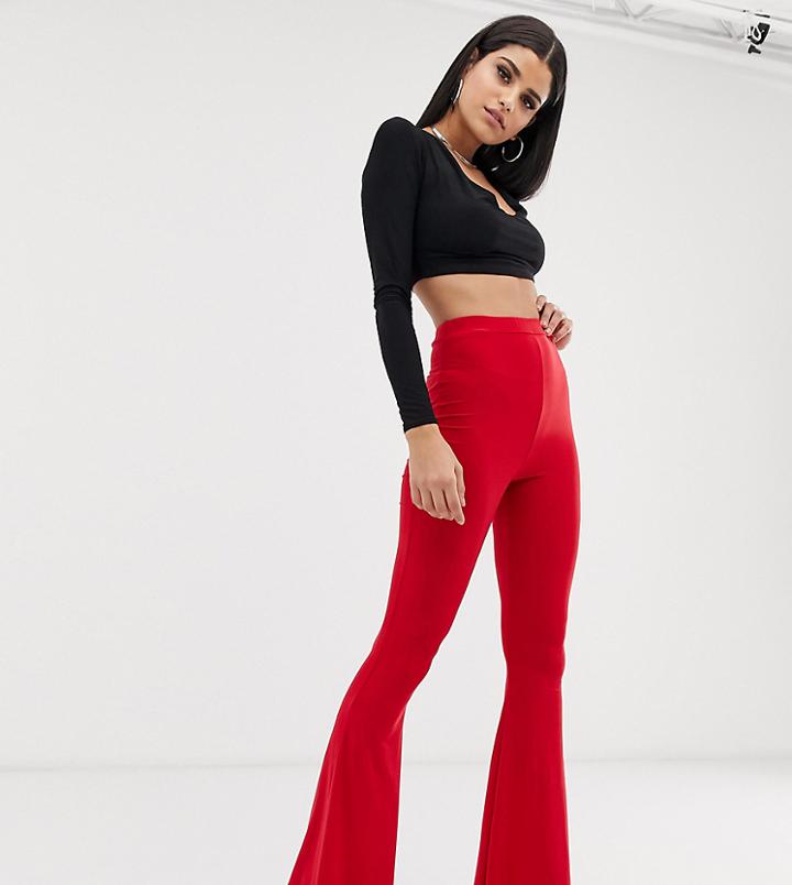 Fashionkilla Tall Flared Pants In Red - Red
