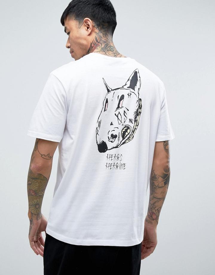 Heros Heroine T-shirt In White With Back Print - White
