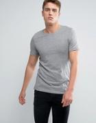 Jack & Jones Longline T-shirt With Zip - Gray
