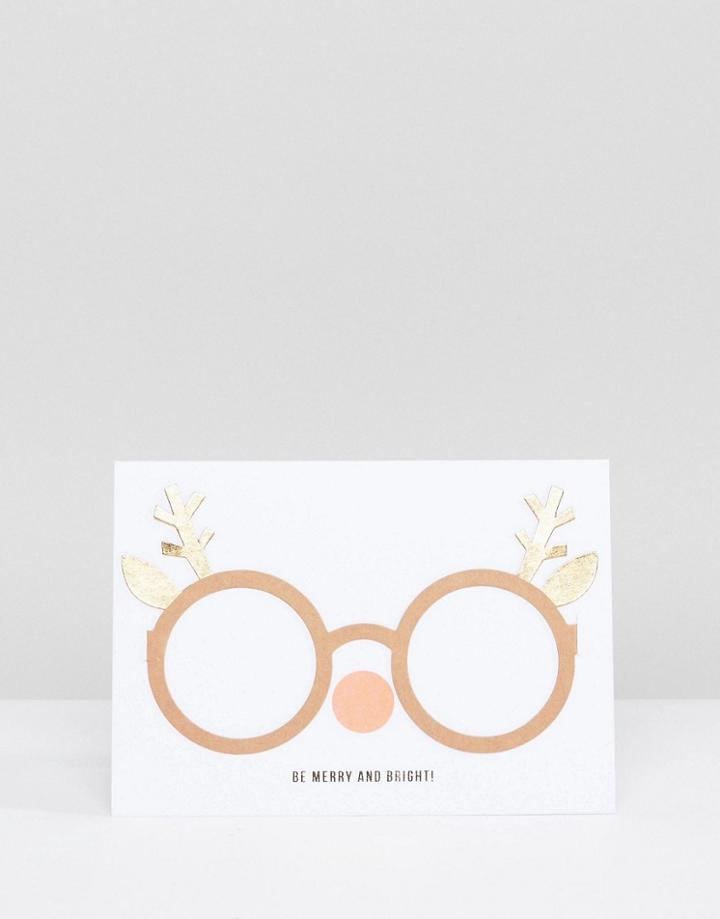Meri Meri Reindeer Glasses Holidays Card - Multi