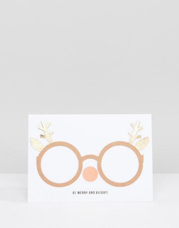 Meri Meri Reindeer Glasses Holidays Card - Multi