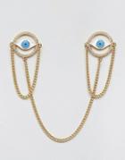 Asos Collar Tips With Eyes In Gold - Gold