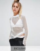 Puma Exclusive To Asos Mesh Long Sleeve Top In White - White