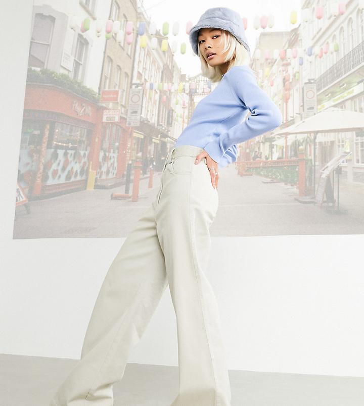 Collusion Super Flare Pants In Biege-neutral