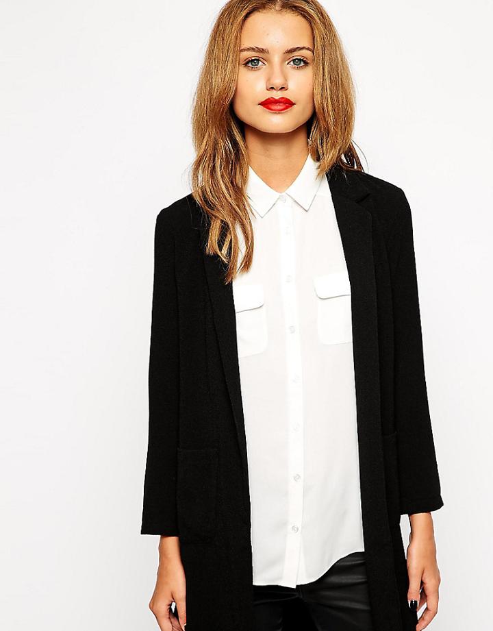 New Look Petite Longline Duster Coat - Black