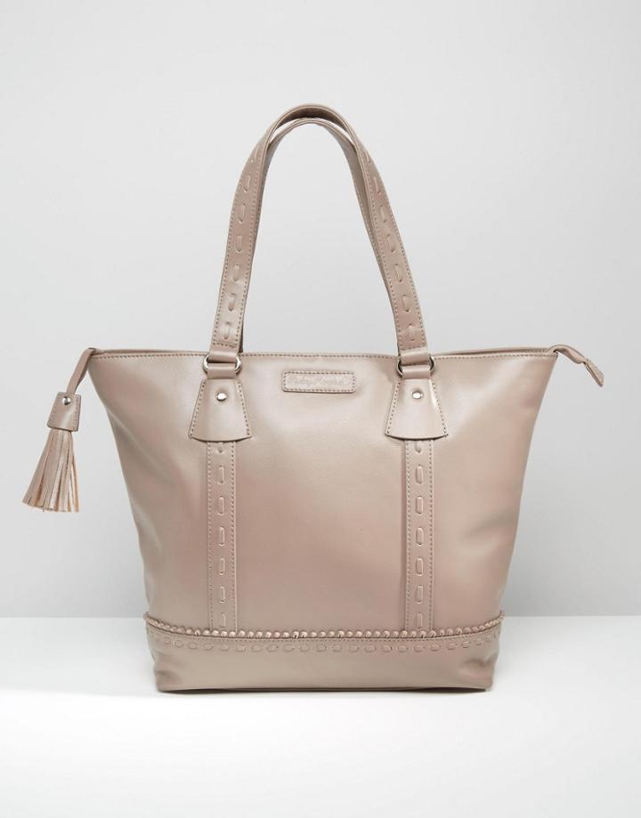 Ruby Rocks Leather Shopper Bag - Taupe