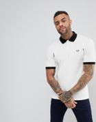 Fred Perry Slim Fit Color Block Pique Polo Shirt In White - White