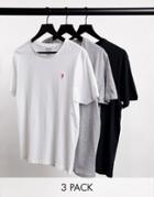 Farah 3-pack Lounge T-shirts In Multi-grey