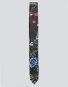 Asos Winter Floral Tie - Black