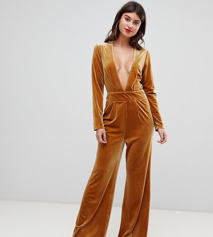 Unique21 Plunge Front Jumpsuit - Yellow