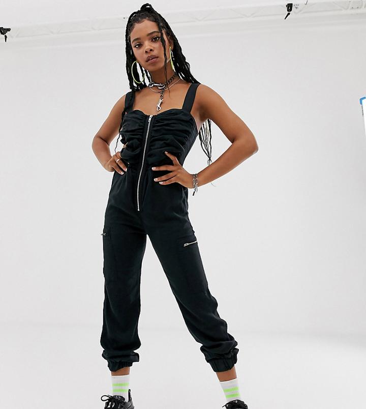 Collusion Utility Ruched Cuffed Jumpsuit - Multi