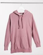 Asos Design Oversized Panelled Hoodie In Washed Pink