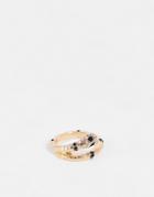 Asos Design Ring With Wrap Snake Design In Gold Tone