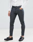 Asos Design Smart Skinny Jeans In Raw Gray