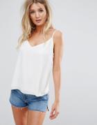 Asos Design Fuller Bust Swing Cami With Double Layer - White
