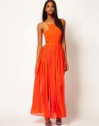 Asos Maxi Dress With Strappy Back - Orange