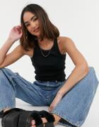 Cotton: On Racerback Tank In Black