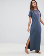 Tommy Hilfiger Modern Maxi Night Dress In Gray - Navy