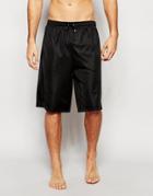 Asos Loungewear Oversized Shorts In Poly Tricot - Black