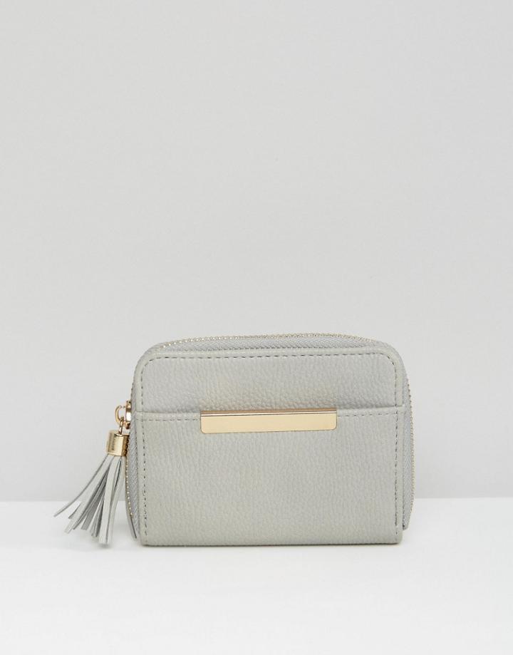 New Look Mini Tassel Purse - Gray