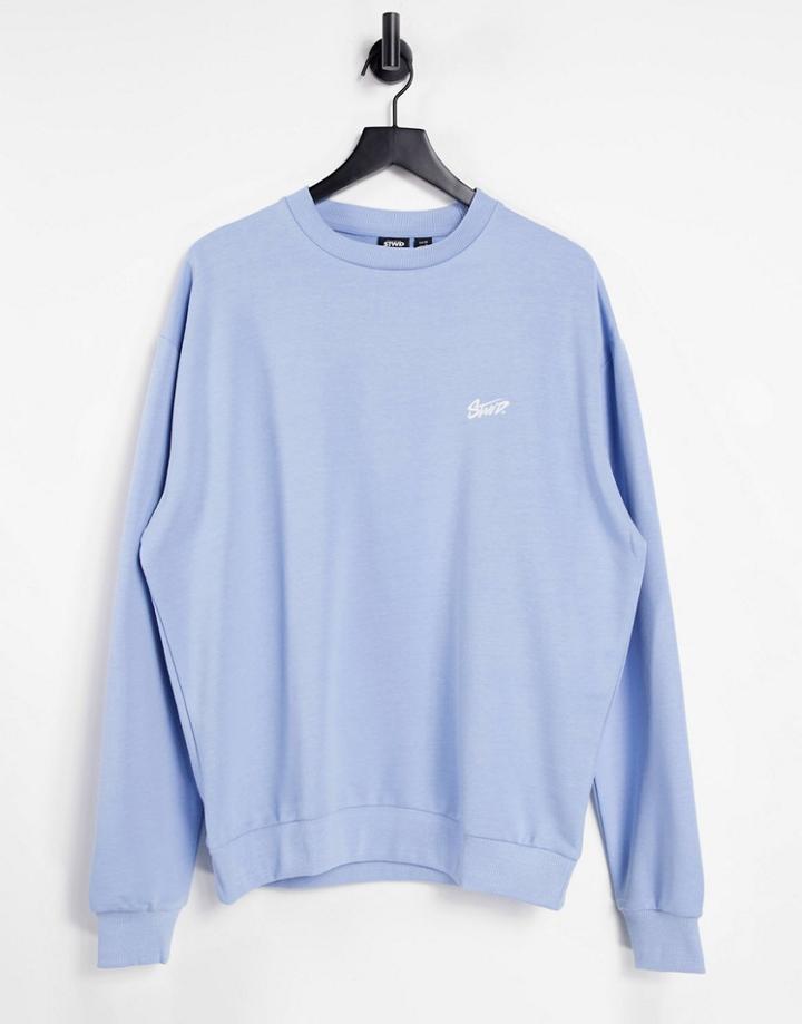 Pull & Bear Set Sweatshirt In Light Blue-blues