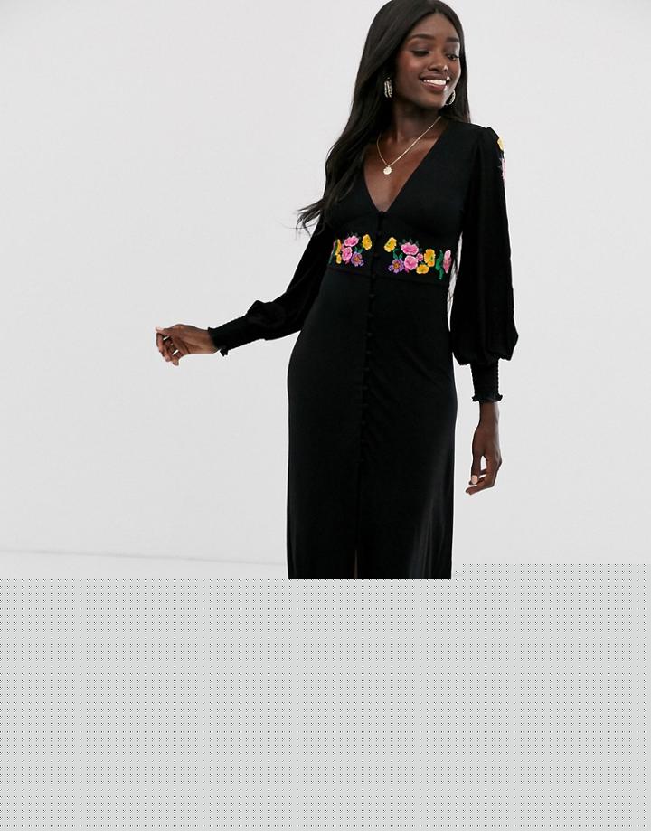 Asos Design Super Soft Exposed Seam T Shirt Dress-black