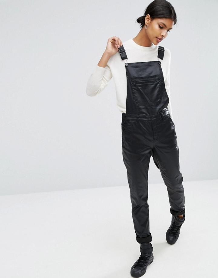 Vila Allow Coated Jumpsuit - Black