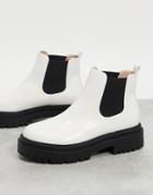 Raid Ronnie Chunky Chelsea Boots In White