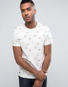 Threadbare Small Palm Tree Print T-shirt - Beige