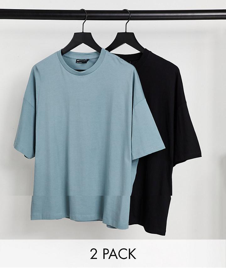 Asos Design 2 Pack Oversized T-shirt In Multi - Multi