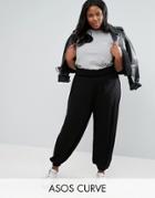 Asos Curve Sheered Hareem Pants In Jersey - Black