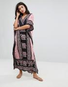 Anmol Elephant Print Caftan - Multi