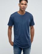 Only & Sons T-shirt In Oil Wash - Navy