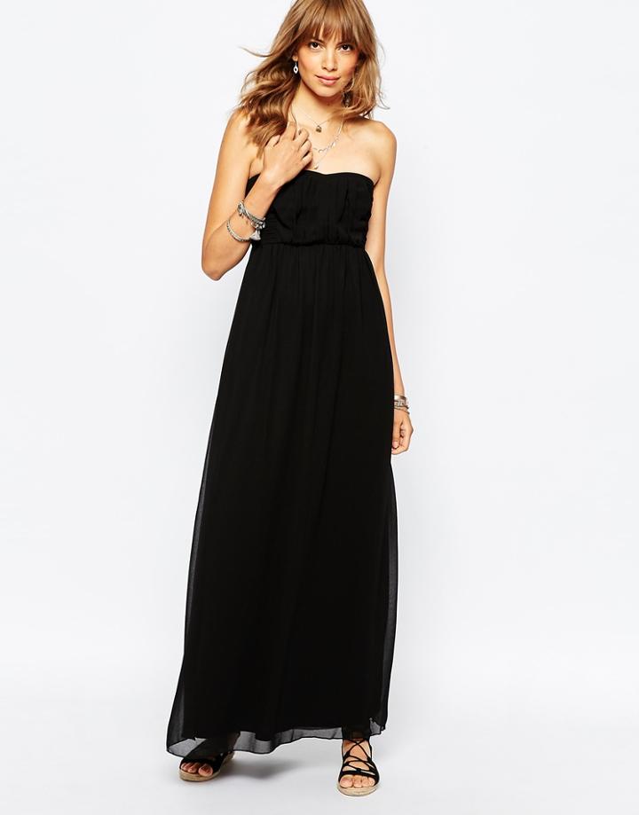 Vila Bandeau Maxi Dress - Black