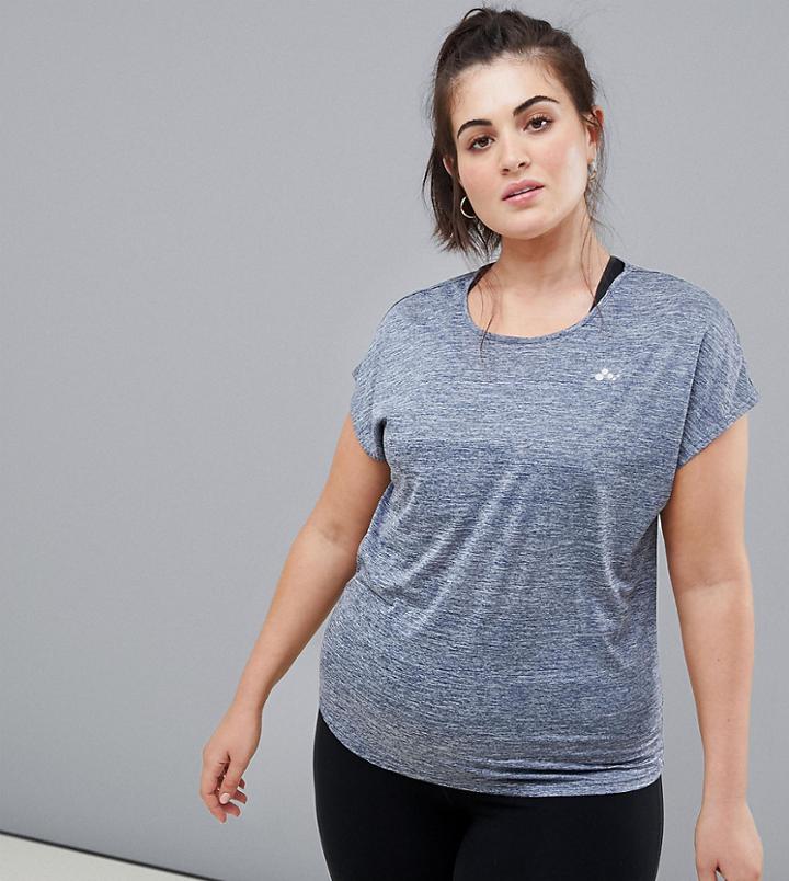 Only Play Plus Self Stripe T-shirt - Gray